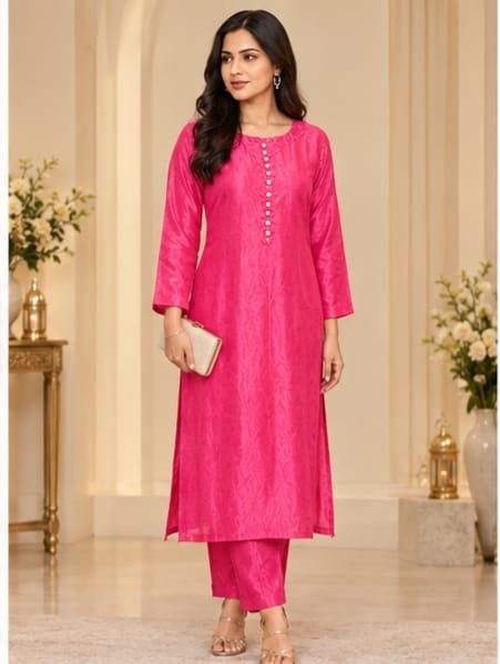 Pink Silk-Colour Straight-Fit Collection