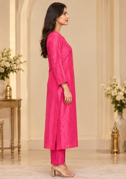 Pink Silk-Colour Straight-Fit Collection - Image 2
