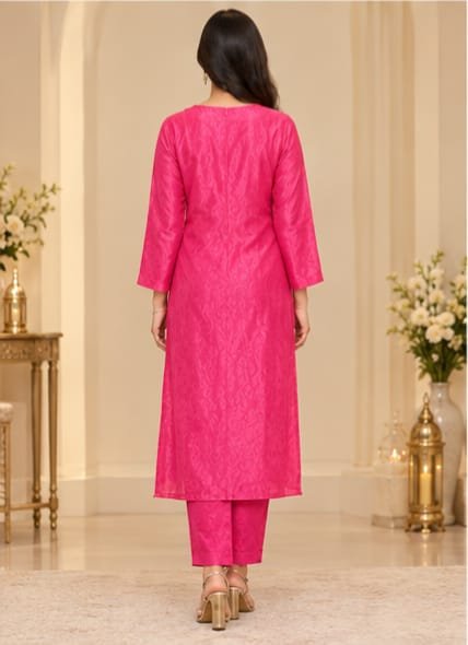 Pink Silk-Colour Straight-Fit Collection - Image 4